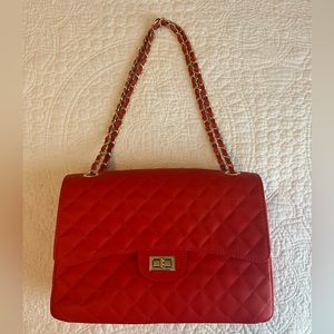 Chiara Ferretti Red Quilted Leather Bag